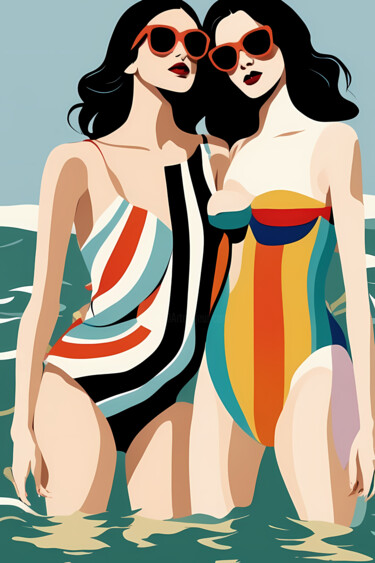 印花与版画 标题为“Summer Splash #69” 由Liza Landberg, 原创艺术品, 数字打印