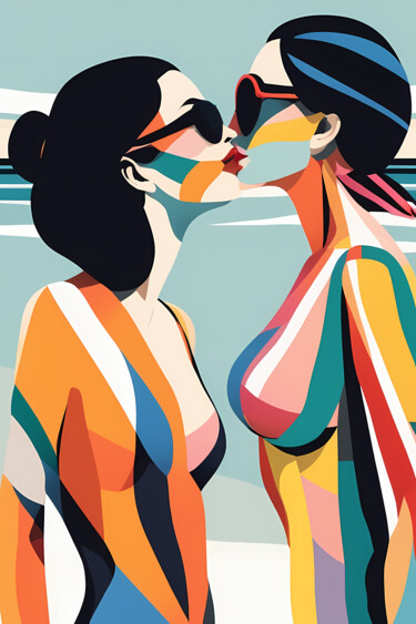 Gravures & estampes intitulée "Summer Splash #82" par Liza Landberg, Œuvre d'art originale, Impression numérique