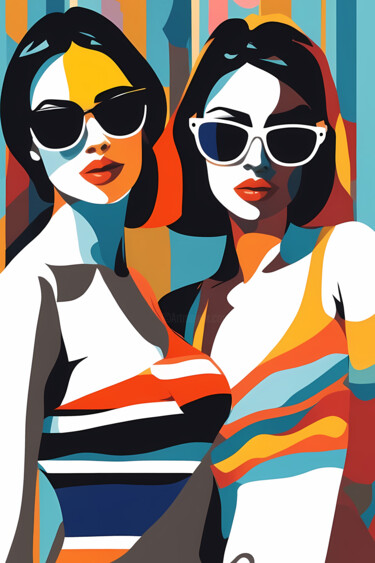 Printmaking titled "Summer Splash #95" by Liza Landberg, Original Artwork, Digital Print