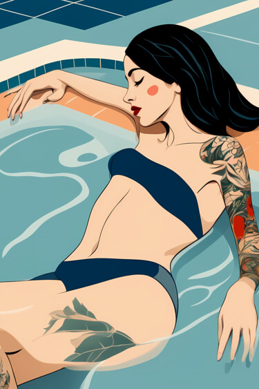 印花与版画 标题为“Summer Splash #97” 由Liza Landberg, 原创艺术品, 数字打印