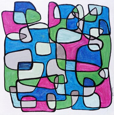 Painting titled "Labyrinth - Gioia" by Mihaela-Sonia Enache, Original Artwork, Acrylic Mounted on Wood Stretcher frame