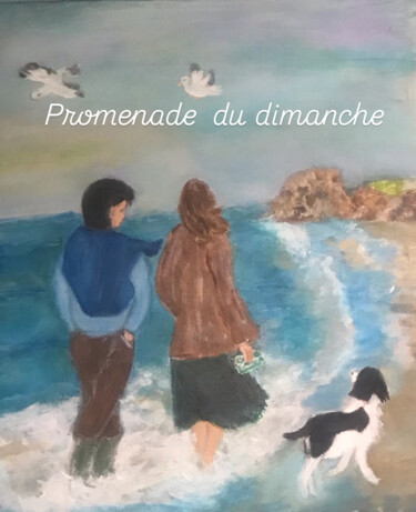 绘画 标题为“Promenade du dimanc…” 由Soisic, 原创艺术品, 丙烯 安装在木质担架架上