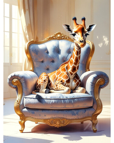 数字艺术 标题为“13-Animals on the c…” 由Teresa Casas, 原创艺术品, AI生成的图像
