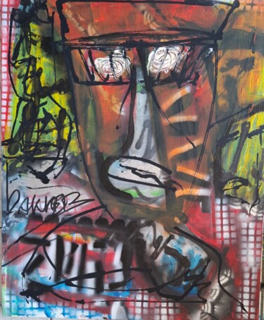 Schilderij getiteld "VVI" door John Bakkers, Origineel Kunstwerk, Acryl Gemonteerd op Frame voor houten brancard