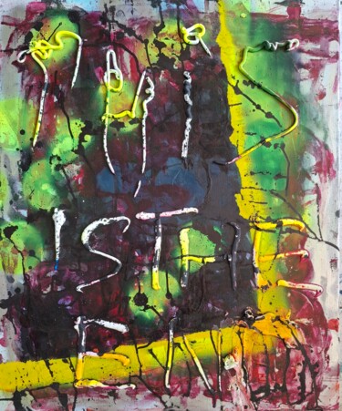 Schilderij getiteld "This is the end" door John Bakkers, Origineel Kunstwerk, Acryl Gemonteerd op Frame voor houten brancard