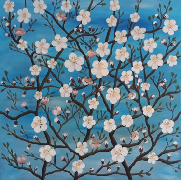 Pittura intitolato "Spring" da Stéphanie Pocho, Opera d'arte originale, Acrilico Montato su Telaio per barella in legno