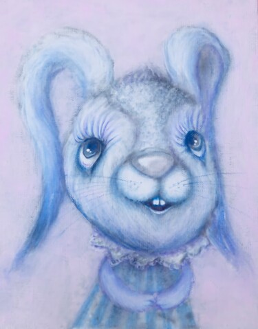 绘画 标题为“Funny Blue Purple B…” 由Tatiana Belchenko, 原创艺术品, 丙烯 安装在木质担架架上