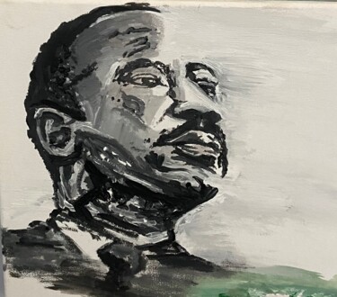 Painting titled "Martin L. King" by Nelly, Original Artwork, Acrylic Mounted on Wood Panel