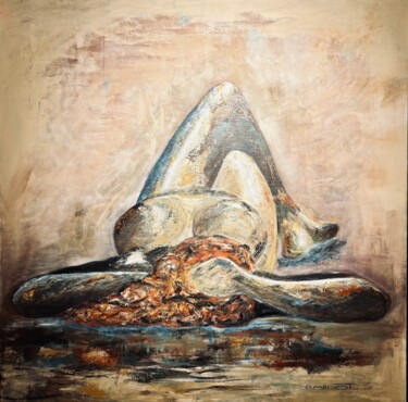 Schilderij getiteld "Plénitude" door Marie Therese Combe, Origineel Kunstwerk, Acryl Gemonteerd op Frame voor houten brancard