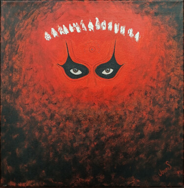 Peinture intitulée "Kali - Anger" par Arun Aripadavil Sukumaran, Œuvre d'art originale, Acrylique