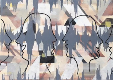 绘画 标题为“Share” 由Stéphanie Pocho, 原创艺术品, 丙烯 安装在木质担架架上