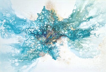 Painting titled "Flow" by Eleni Denart, Original Artwork, Acrylic Mounted on Wood Stretcher frame