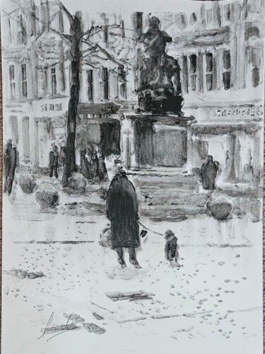Peinture intitulée "Study - Statue" par David Coulter, Œuvre d'art originale, Aquarelle