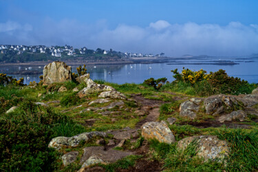 Carantec, la pointe du Cosmeur un matin d'avril. Fotografia intitolato "Carantec, la pointe…" da Thierry Martin, Opera d'arte originale, Fotografia digitale