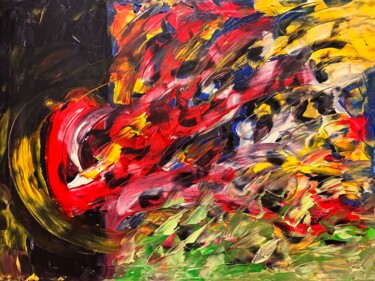 Pittura intitolato "Esplosione" da Mario Pratesi, Opera d'arte originale, Olio Montato su Telaio per barella in legno