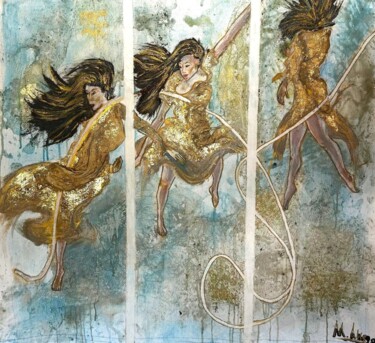 Peinture intitulée "Danse envolée" par Kamourange, Œuvre d'art originale, Acrylique Monté sur Châssis en bois