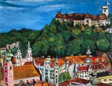 绘画 标题为“Słowenia Ljubjana” 由Krystyna Mościszko, 原创艺术品, 丙烯