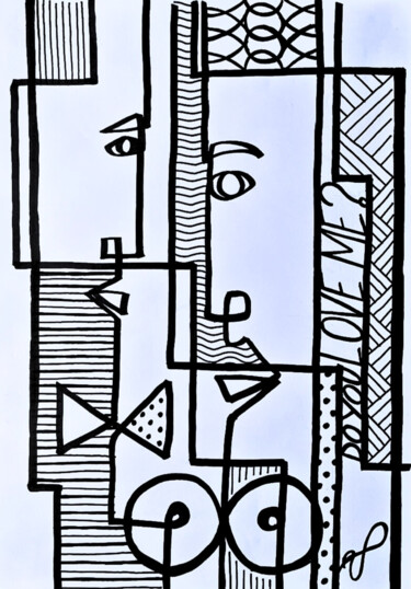Painting titled "Love Us" by Ulisses Pereira, Original Artwork, Marker