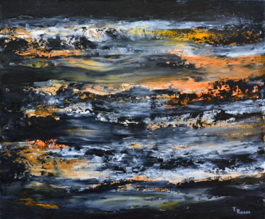 Painting titled "mental 18" by Fabrice Plisson, Original Artwork, Oil Mounted on Wood Stretcher frame