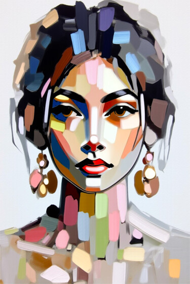 数字艺术 标题为“02-Abstract portrait” 由Teresa Casas, 原创艺术品, AI生成的图像