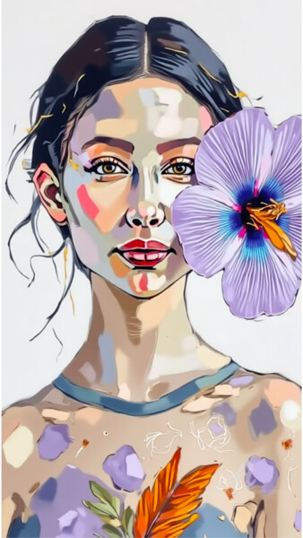 "06-Abstract portrait" başlıklı Dijital Sanat Teresa Casas tarafından, Orijinal sanat, AI tarafından oluşturulan görüntü