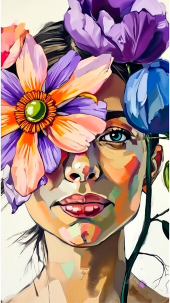 数字艺术 标题为“08-Abstract portrait” 由Teresa Casas, 原创艺术品, AI生成的图像