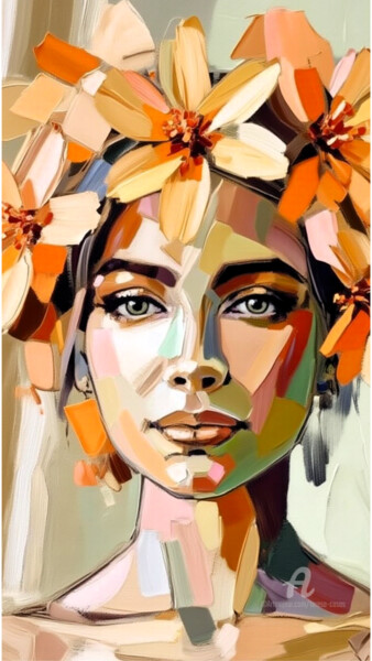 数字艺术 标题为“09-Abstract portrait” 由Teresa Casas, 原创艺术品, AI生成的图像