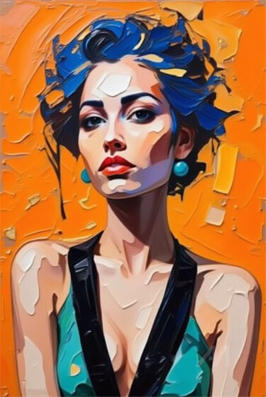 数字艺术 标题为“11-Abstract portrait” 由Teresa Casas, 原创艺术品, AI生成的图像