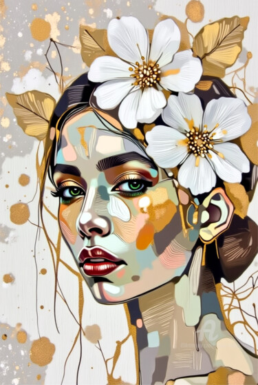 数字艺术 标题为“12-Abstract portrait” 由Teresa Casas, 原创艺术品, AI生成的图像