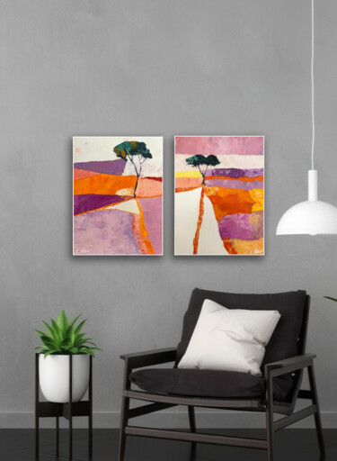 Painting titled "There and Beyond. A…" by Irina Lav, Original Artwork, Acrylic Mounted on Wood Stretcher frame