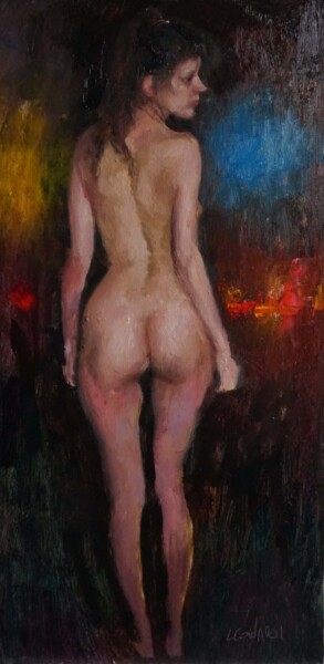 Nocturna Peinture intitulée "Nocturna" par Manuel Leonardi, Œuvre d'art originale, Huile Monté sur Autre panneau rigide