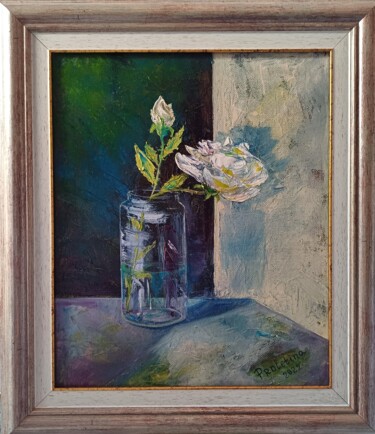 Peinture intitulée "Roses" par Proletina Toteva, Œuvre d'art originale, Huile Monté sur Métal
