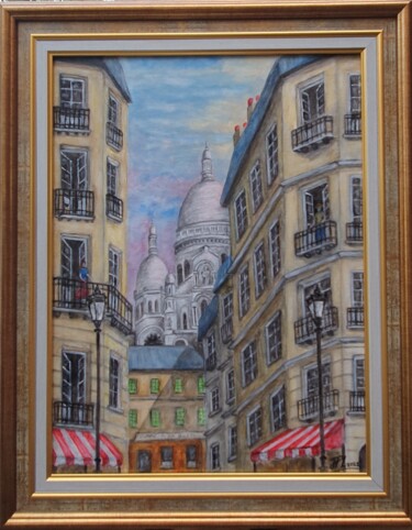 Peinture intitulée "Café de la Butte" par Jean-Pierre Loubinoux, Œuvre d'art originale, Acrylique Monté sur Châssis en bois