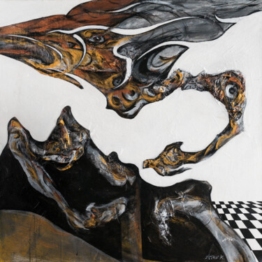ORGANIC ENTITY Painting titled "ORGANIC ENTITY" by Alan Hieronim Konopczyński, Original Artwork, Acrylic Mounted on Metal