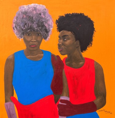 Peinture intitulée "You and I" par Timothy Olaniyi, Œuvre d'art originale, Acrylique