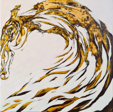 제목이 "GOLD HORSE"인 미술작품 Alan Hieronim Konopczyński로, 원작, 아크릴