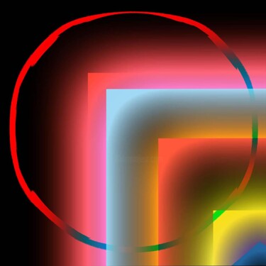 Collages titled "Glowing figures I" by Geertlemmers Lemmers, Original Artwork, Digital Collage Mounted on Plexiglass