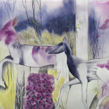 Painting titled "Between love and et…" by Nadia Khovaeva, Original Artwork, Watercolor