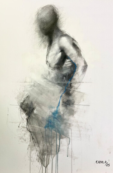 Peinture intitulée "Attente" par Alric Cazal, Œuvre d'art originale, Acrylique Monté sur Châssis en bois