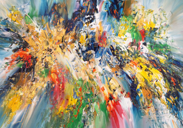 Painting titled "Daydream In Gold S 1" by Peter Nottrott, Original Artwork, Acrylic