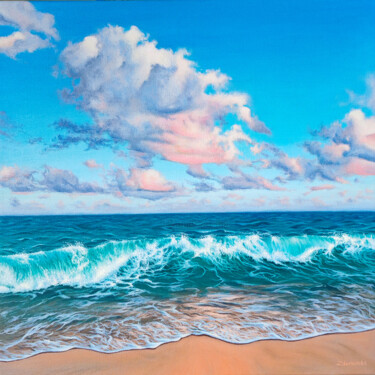 Eternal tide Painting titled "Eternal tide" by Olya Zdorovets, Original Artwork, Acrylic Mounted on Wood Stretcher frame
