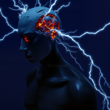 Arte digitale intitolato "Global Warning" da Kubicol, Opera d'arte originale, Stampa digitale
