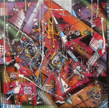 Schilderij getiteld "Dissonance de la sy…" door Virginie Fongaro, Origineel Kunstwerk, Acryl Gemonteerd op Frame voor houten…