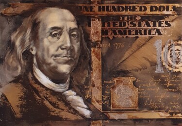 Peinture intitulée "Franklin" par Natallia Zhurauliova, Œuvre d'art originale, Acrylique Monté sur Panneau de bois