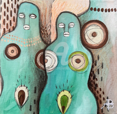 绘画 标题为“Cérémonie féconde” 由Amides Basso, 原创艺术品, 油 安装在木质担架架上