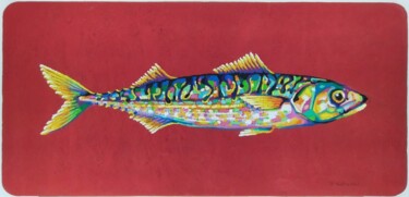 Painting titled "Scomber scombrus" by Diego Lorenzi, Original Artwork, Pastel