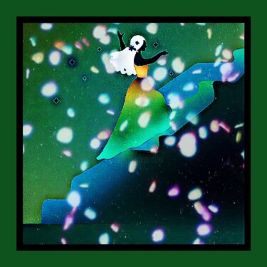 数字艺术 标题为“La danseuse” 由Nadine, 原创艺术品, AI生成的图像 安装在其他刚性面板上