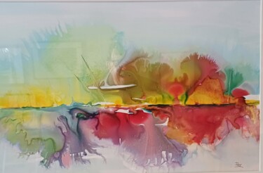 Peinture intitulée "Flamboyance bis" par Bernard Courtalon (courtaloni), Œuvre d'art originale, Aquarelle