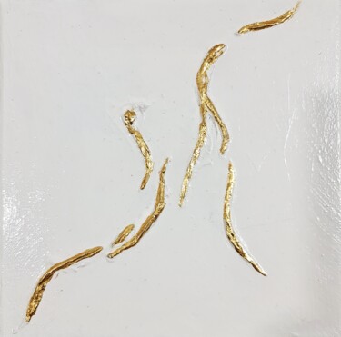 绘画 标题为“KOMPOZYCJA  WHITE/G…” 由Alan Hieronim Konopczyński, 原创艺术品, 丙烯