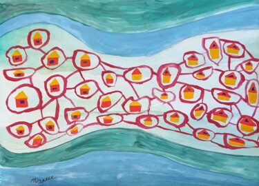 Tekening getiteld "A bottle of mineral…" door Arina Mari, Origineel Kunstwerk, Gouache